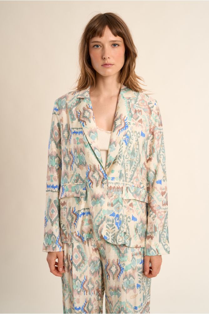 Straight printed blazer