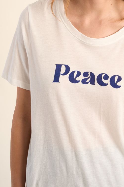 Camiseta de mujer de manga corta, estampado de texto.