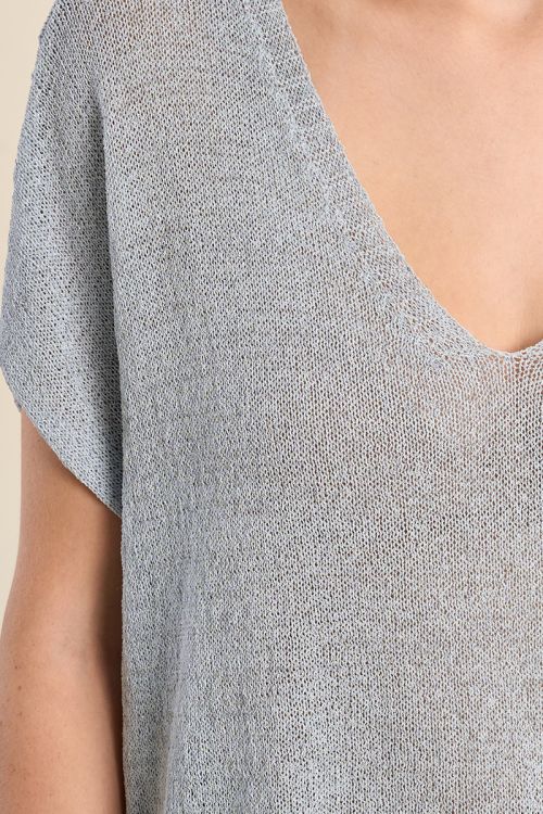 Jersey de mujer de manga murcielago, detalle brillo.