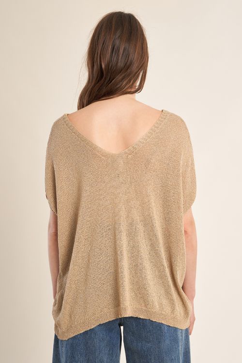 Pull sans manches en maille irisée
