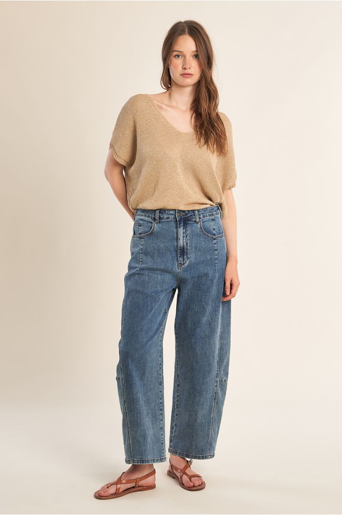 Pull sans manches en maille irisée