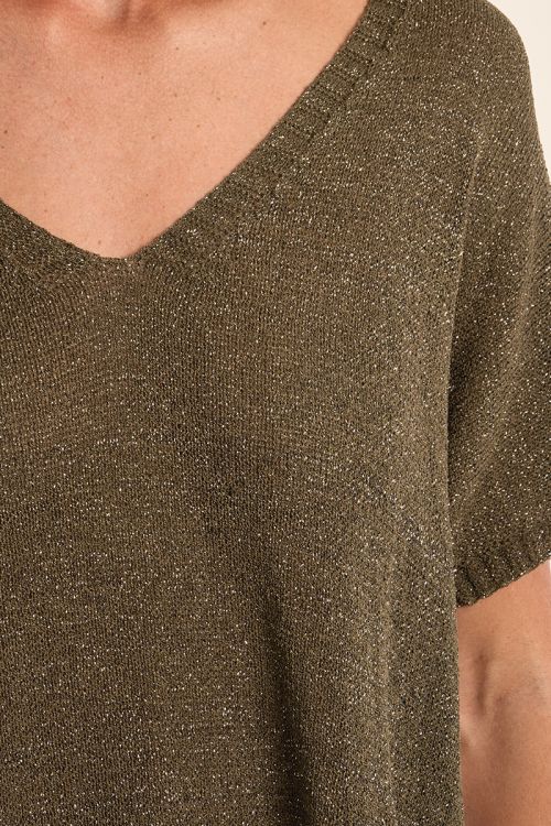 Pull sans manches en maille irisée