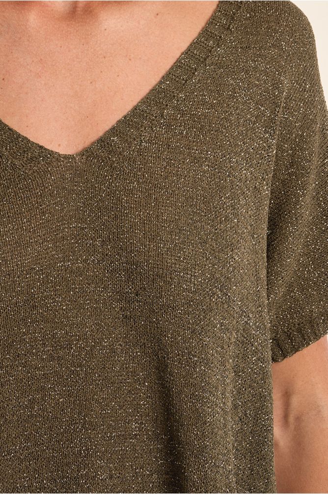 Pull sans manches en maille irisée