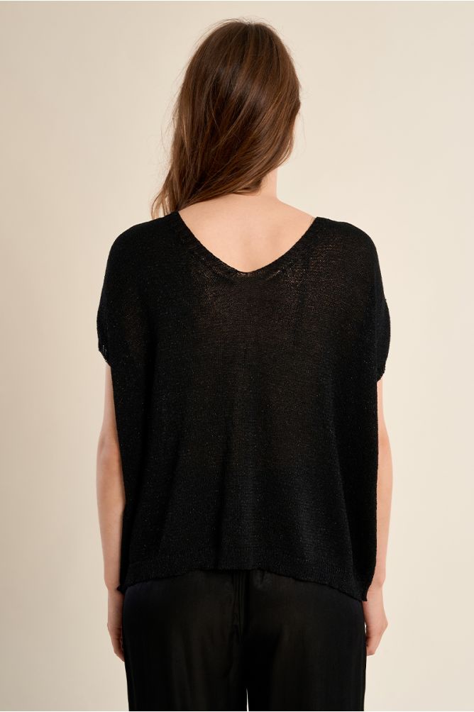 Iridescent knit sleeveless sweater