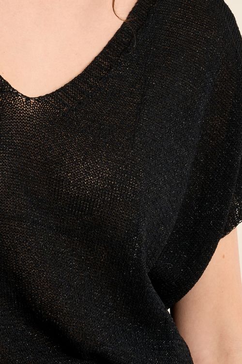 Jersey de mujer de manga murcielago, detalle brillo.
