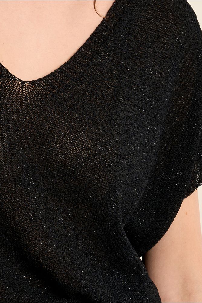 Pull sans manches en maille irisée