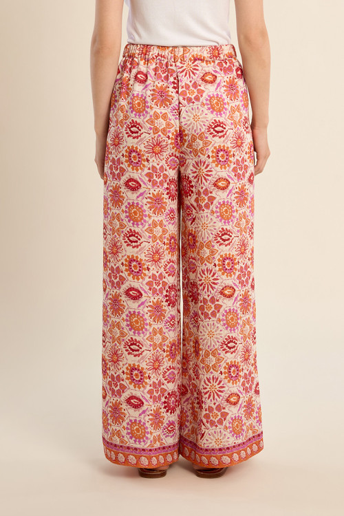 Pantalon large, imprimé