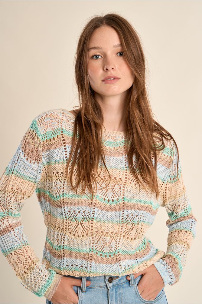Striped knit sweater