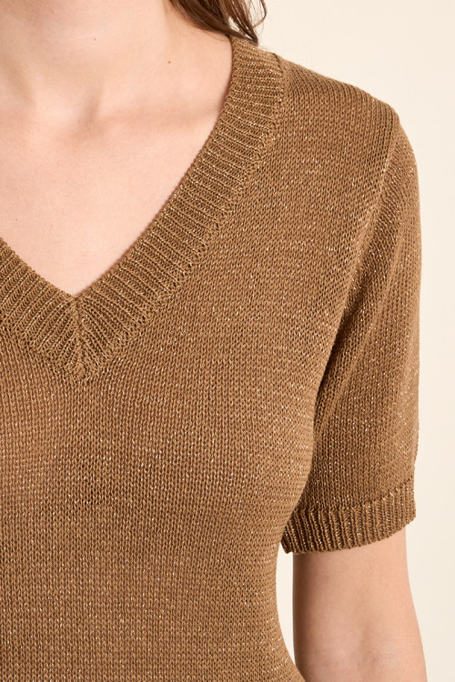 Pull en maille manches courtes