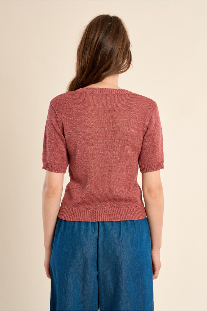 Pull en maille manches courtes