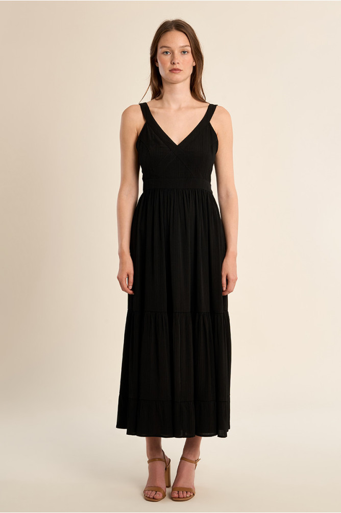 Robe longue à volants