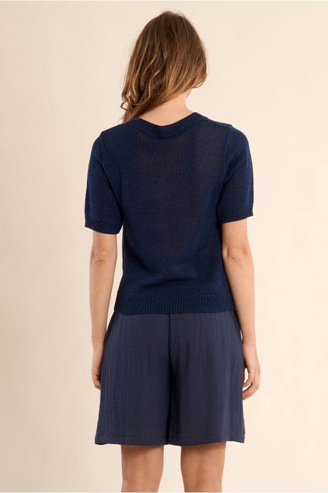 Pull en maille manches courtes