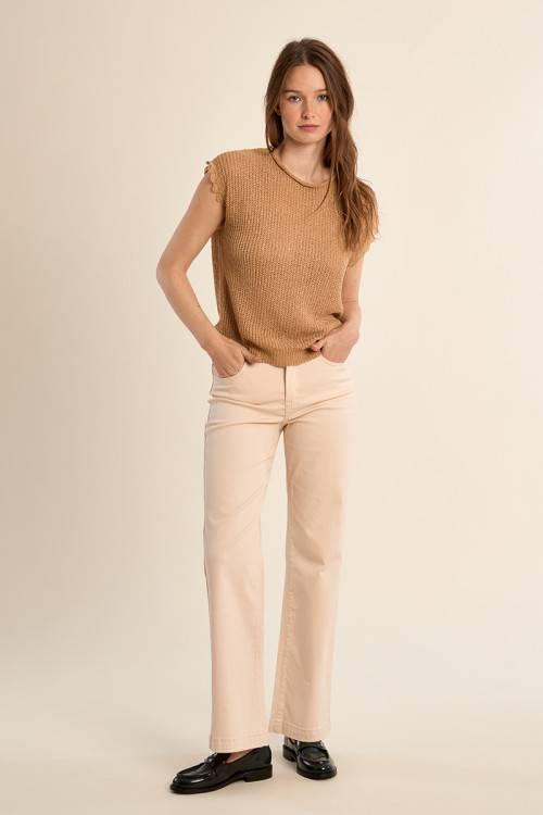 Crochet knit T-shirt