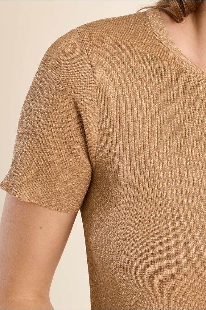 Fine, iridescent knit T-shirt