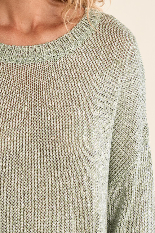 Jersey de mujer de manga larga, en punto mezclado.