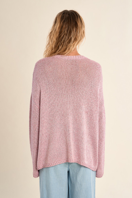 Jersey de mujer de manga larga, en punto mezclado.