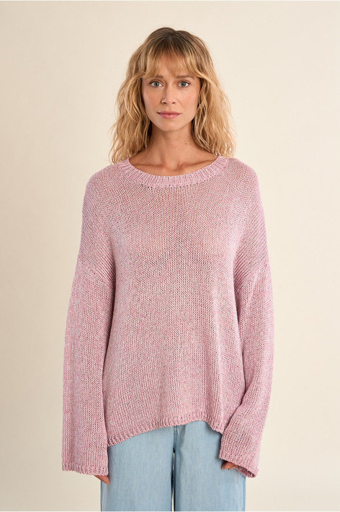 Jersey de mujer de manga larga, en punto mezclado.