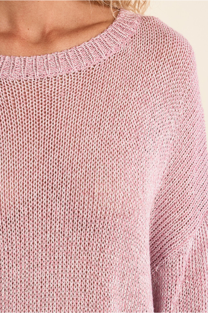 Jersey de mujer de manga larga, en punto mezclado.