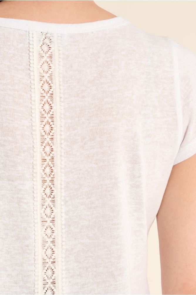 T-shirt en coton, ajouré