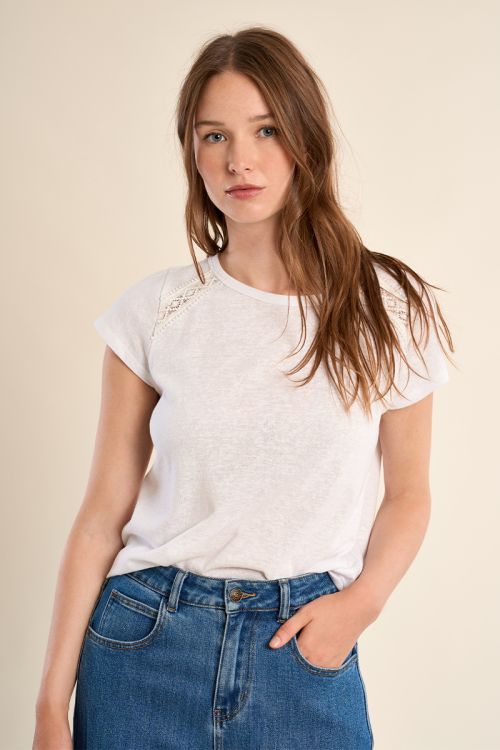T-shirt en coton, ajouré
