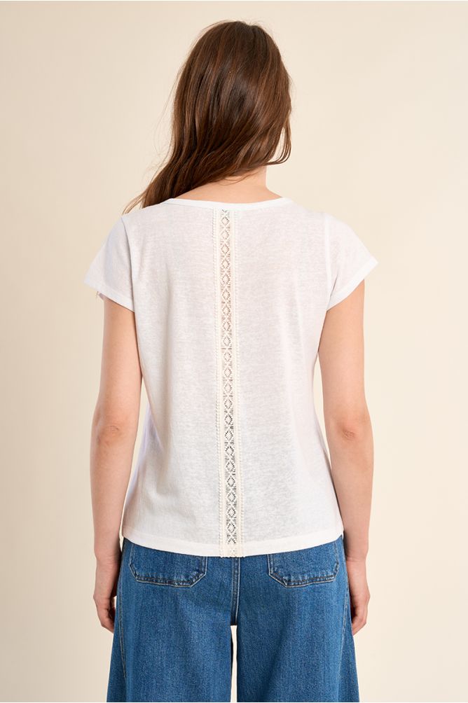 T-shirt en coton, ajouré