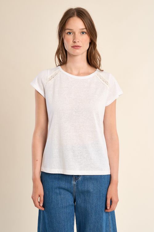 T-shirt en coton, ajouré