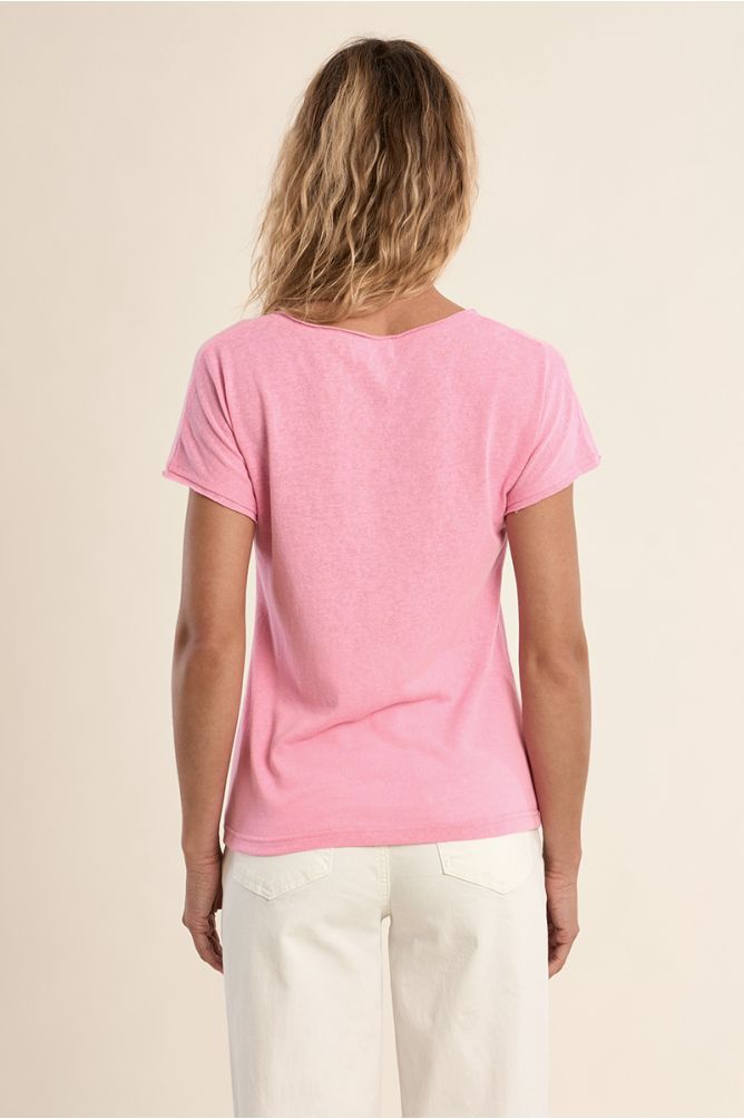 Camiseta de mujer de manga corta, escote V.