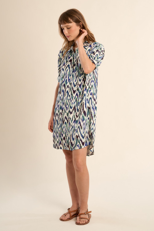 Short shirt dress, printed