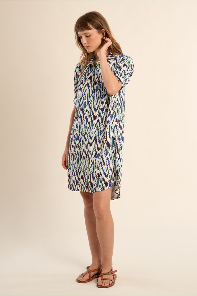 Short shirt dress, printed