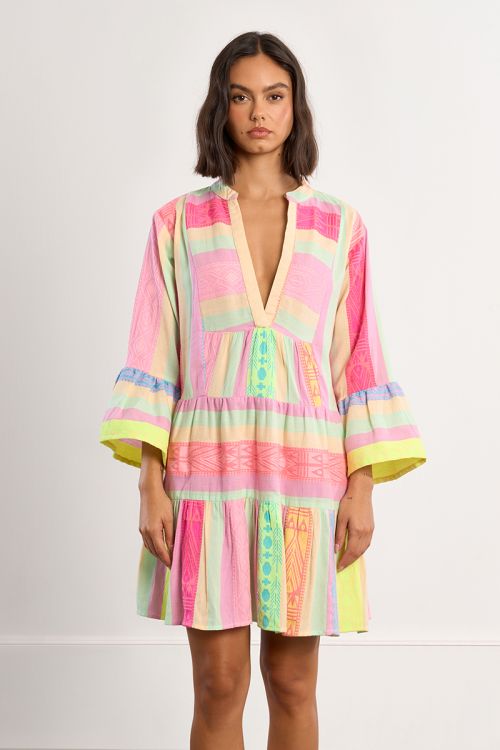 Multicoloured cotton dress, Ibiza