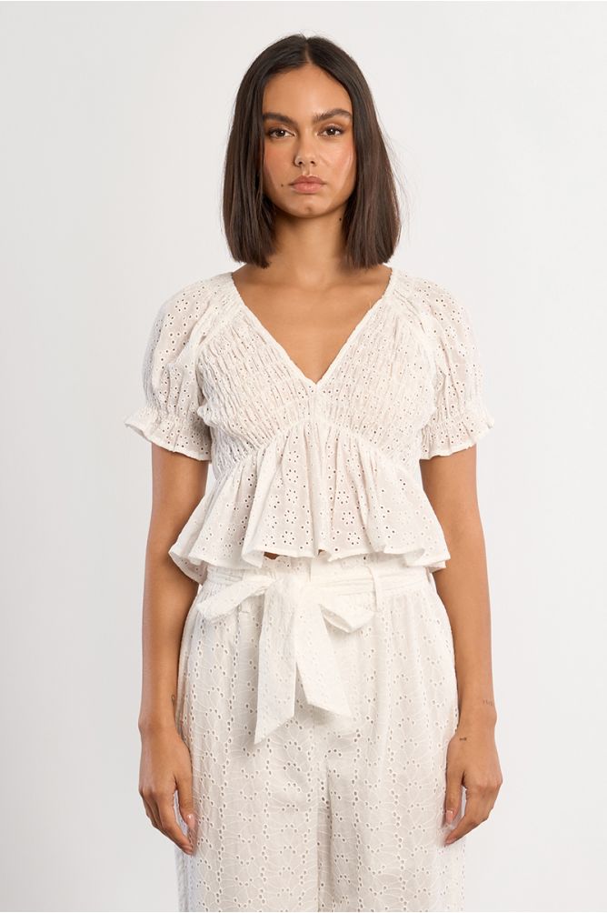 Broderie anglaise crop top