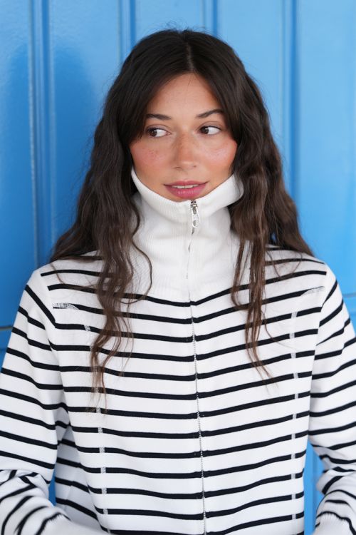 Gilet double-zippé rayé