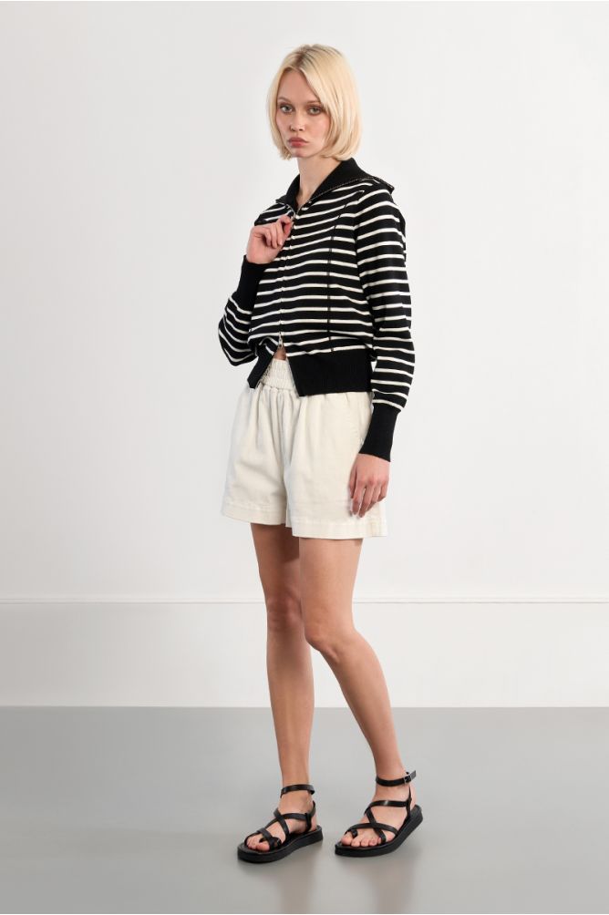 Gilet double-zippé rayé