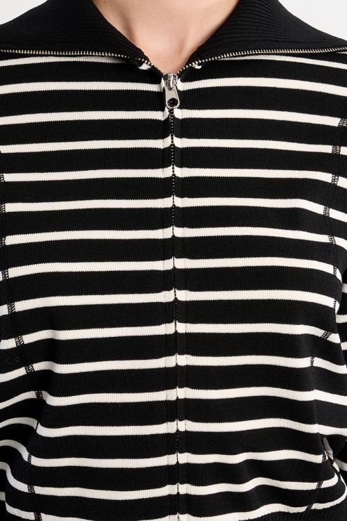 Gilet double-zippé rayé