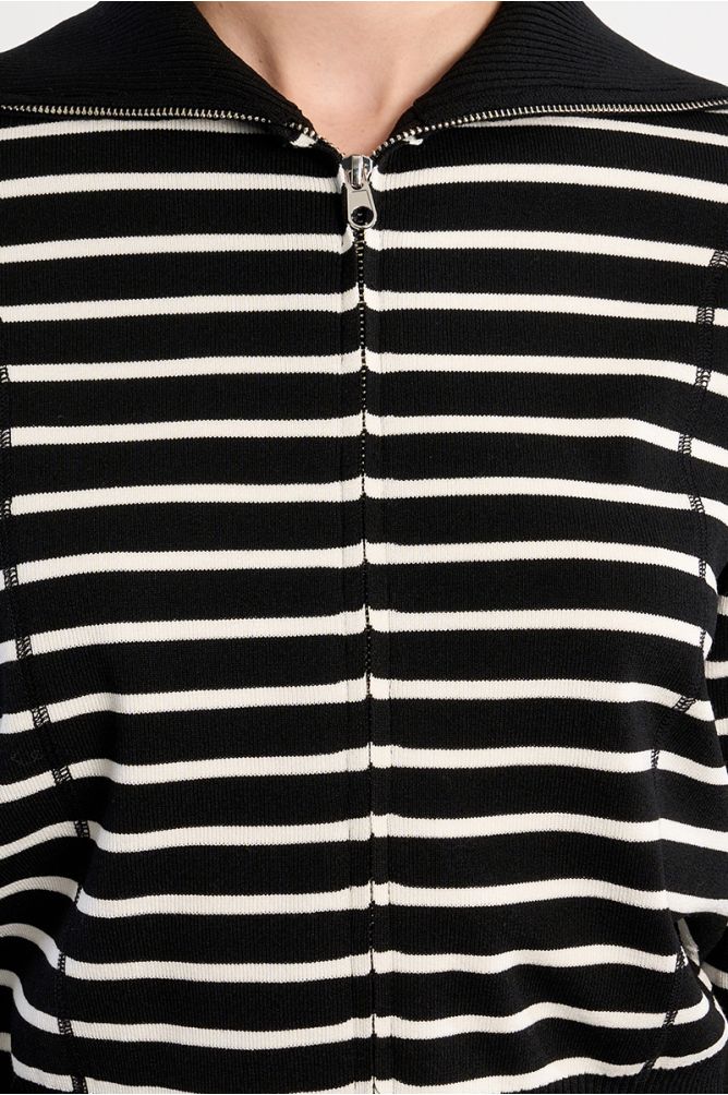 Striped double-zip vest
