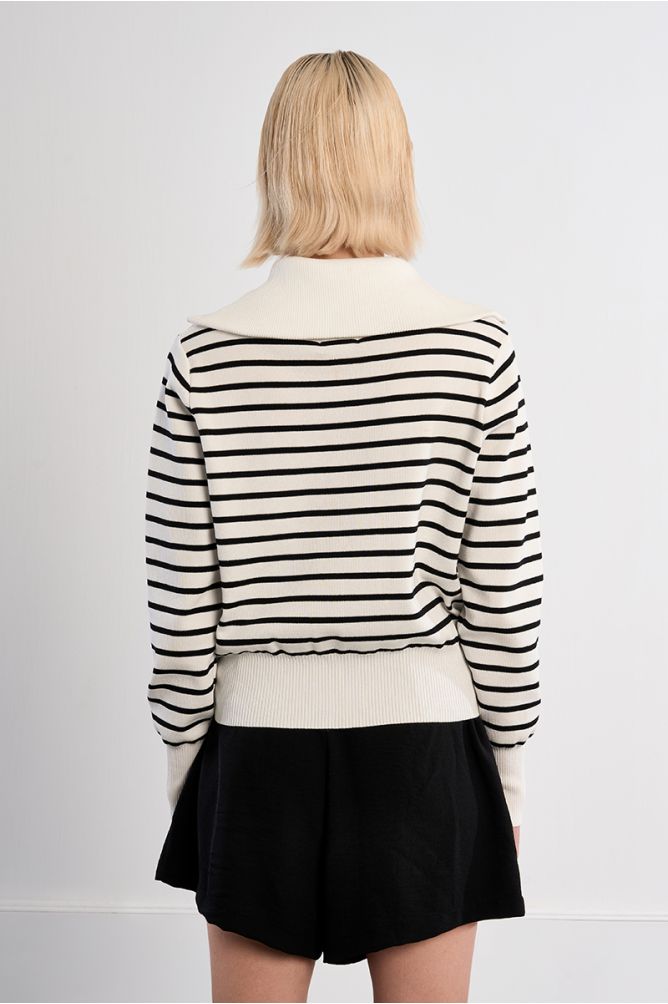 Striped double-zip vest