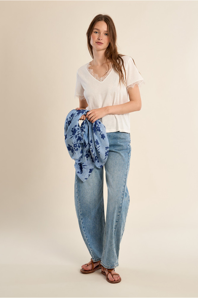 Large foulard, imprimé floral