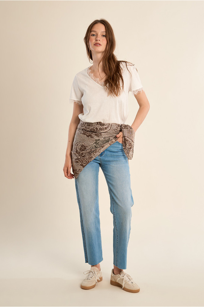 Large foulard en coton, imprimé