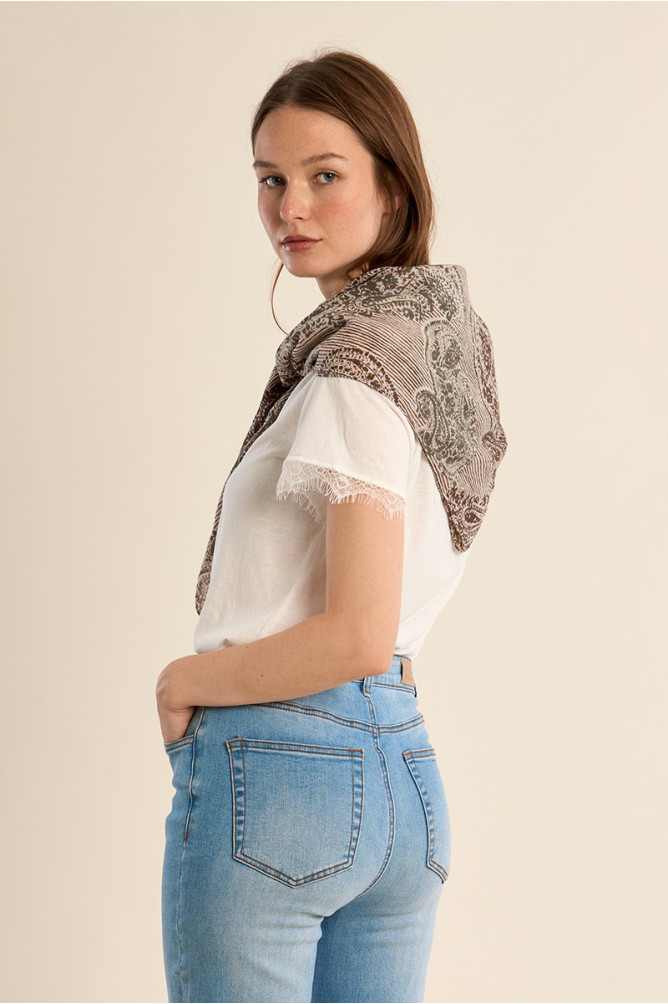 Large foulard en coton, imprimé