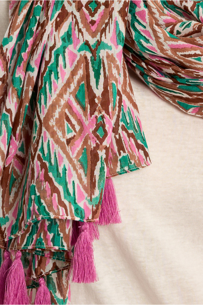 Large foulard en coton, imprimé