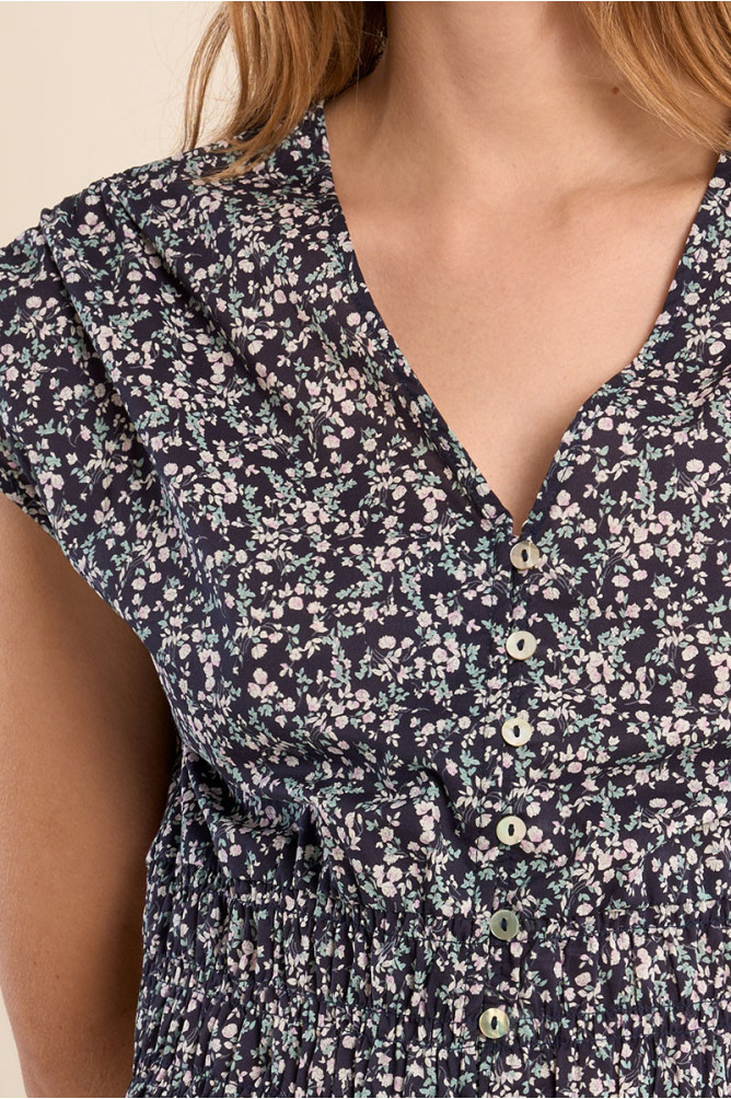 Robe midi, fleurie