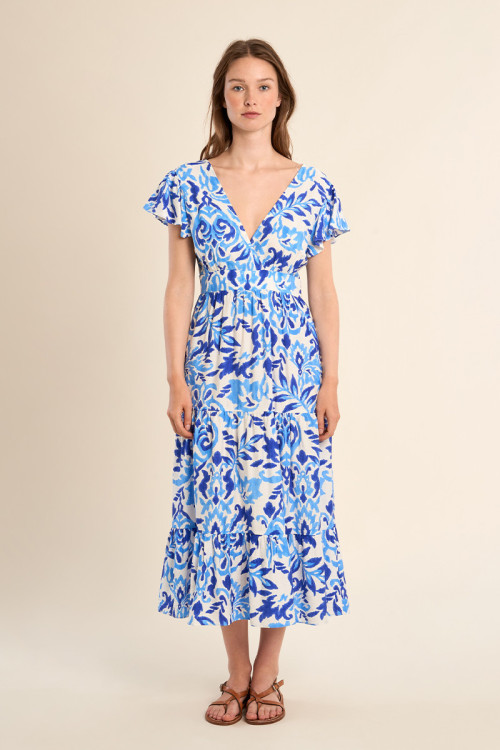 Short long printed dress