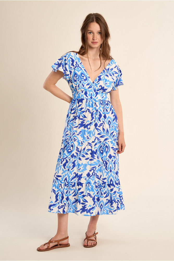 Short long printed dress
