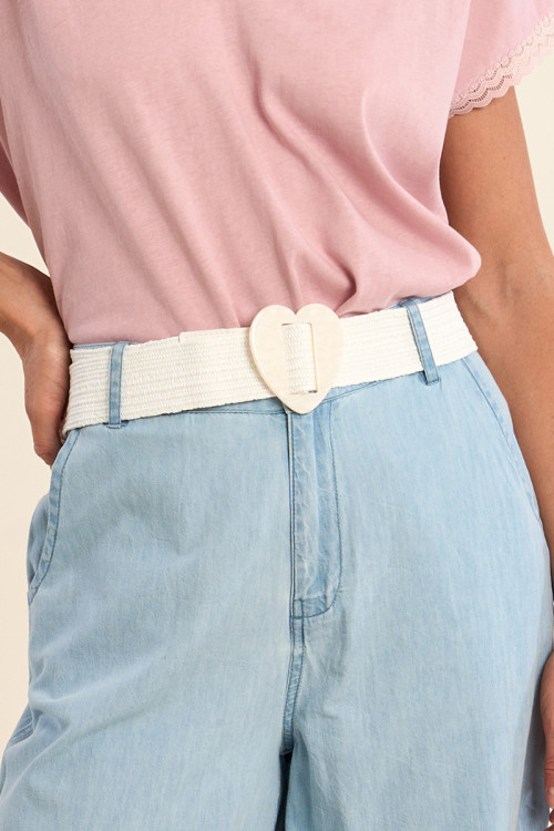 Cinturón de mujer elástico, con hebilla redonda.
