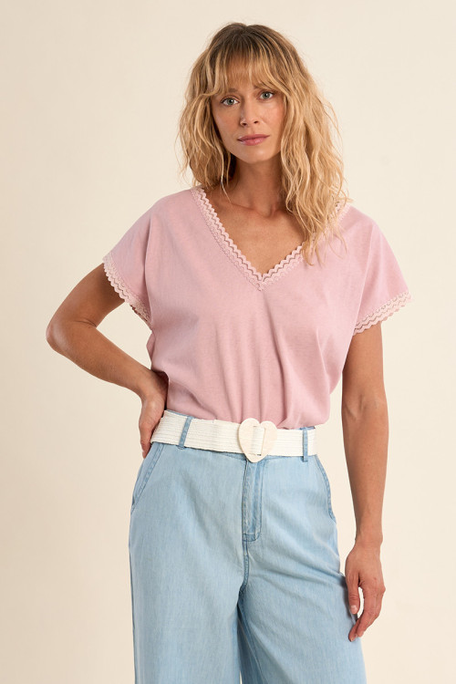 Wide braided belt with buckle