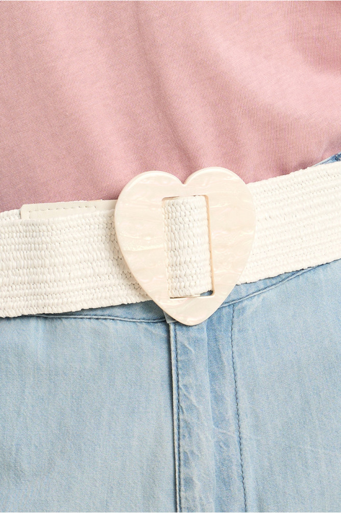 Wide braided belt with buckle