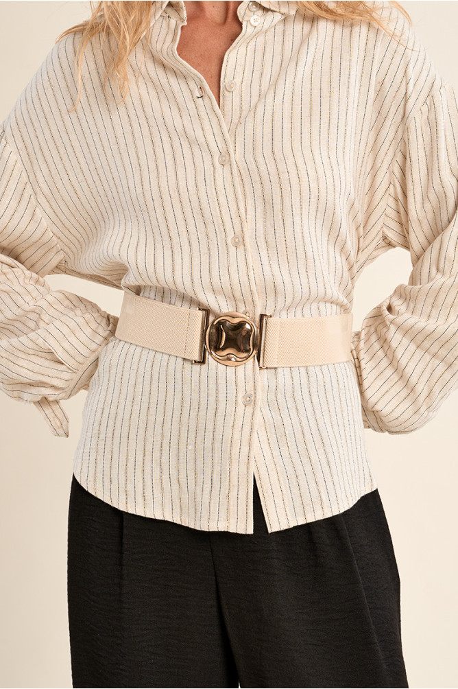 Wide braided clip-on belt