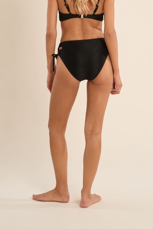 Lace-up bikini bottoms, ribbed