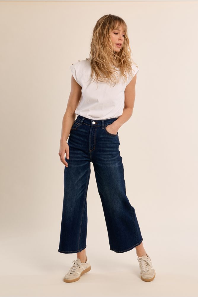 Pantalón de mujer vaquero, acampanado.