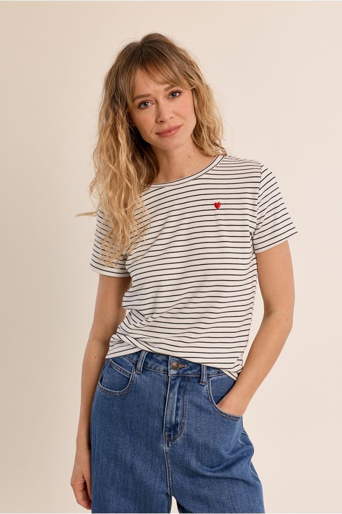 Striped T-shirt, heart